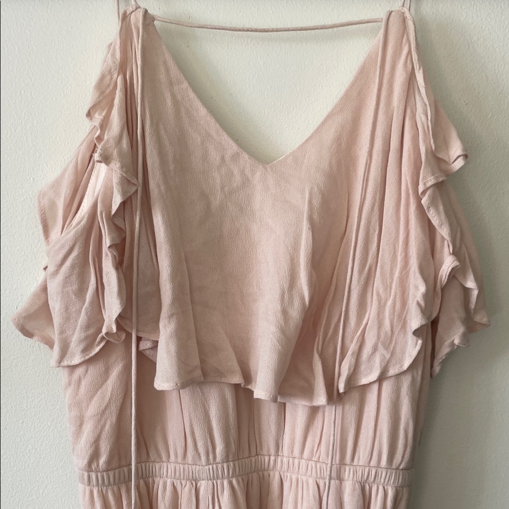 Chic Blush Ruffle Mini Dress - Picture 6 of 9